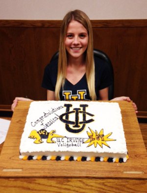 Jessica Taylor at signing ceremony Wednesday. She signed to play volleyball at UC Irvine.